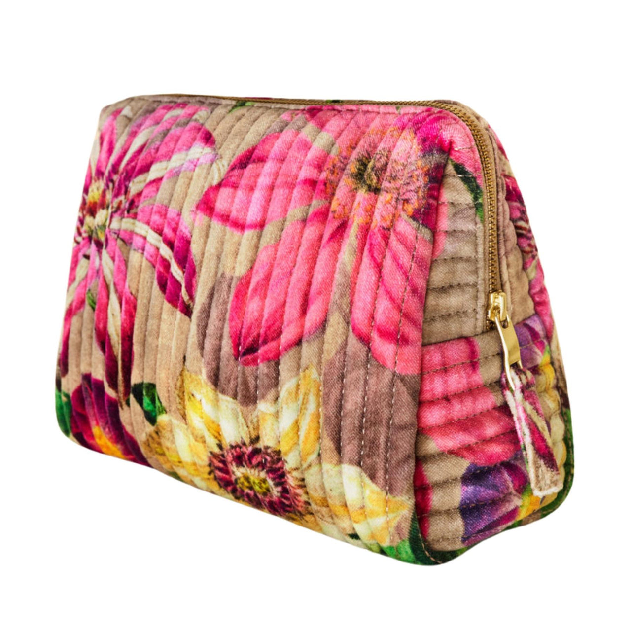 Powder Oversized Botanicals Quilted Wash Bag | Slate