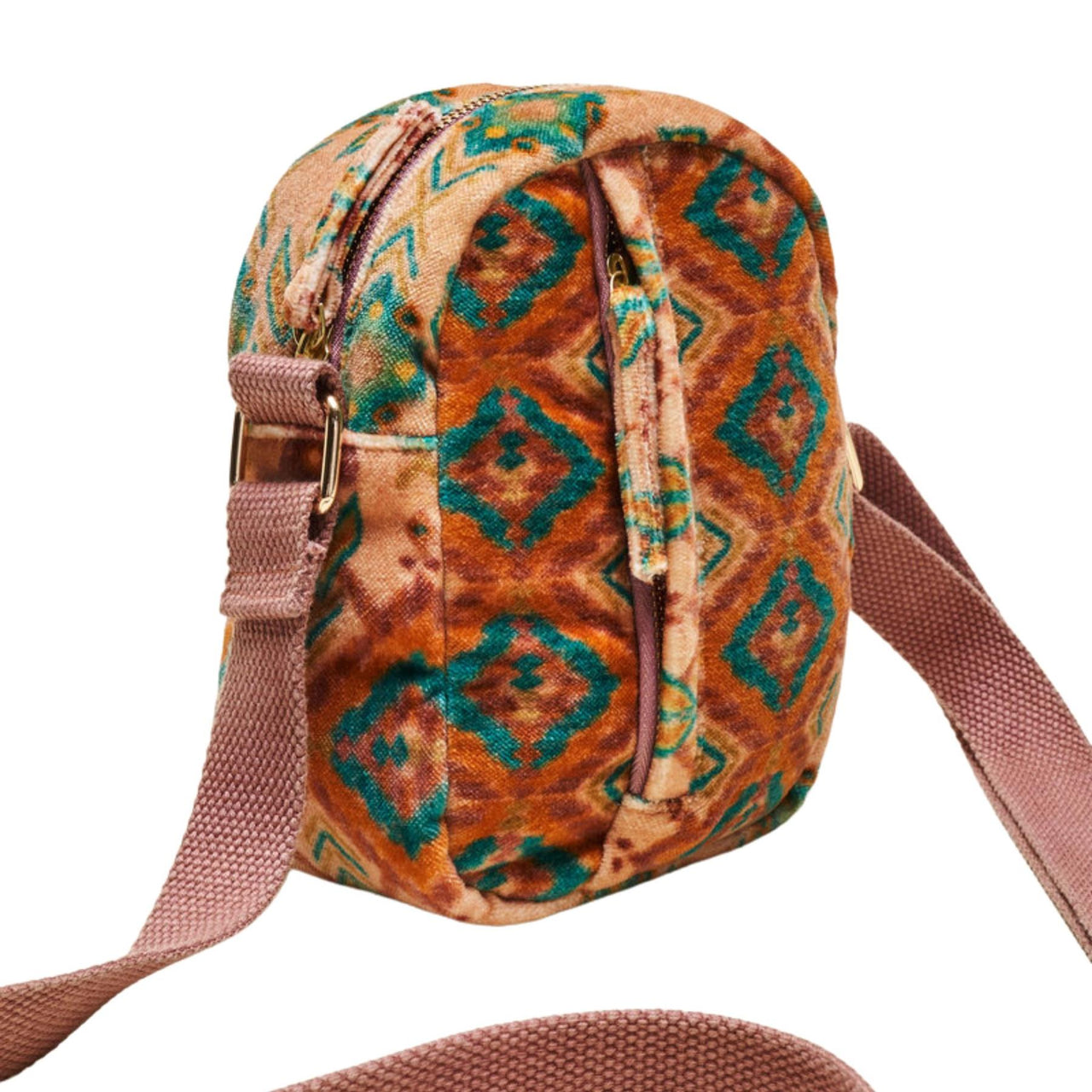 Powder Ikat Velvet Crossbody Bag | Warm Cream