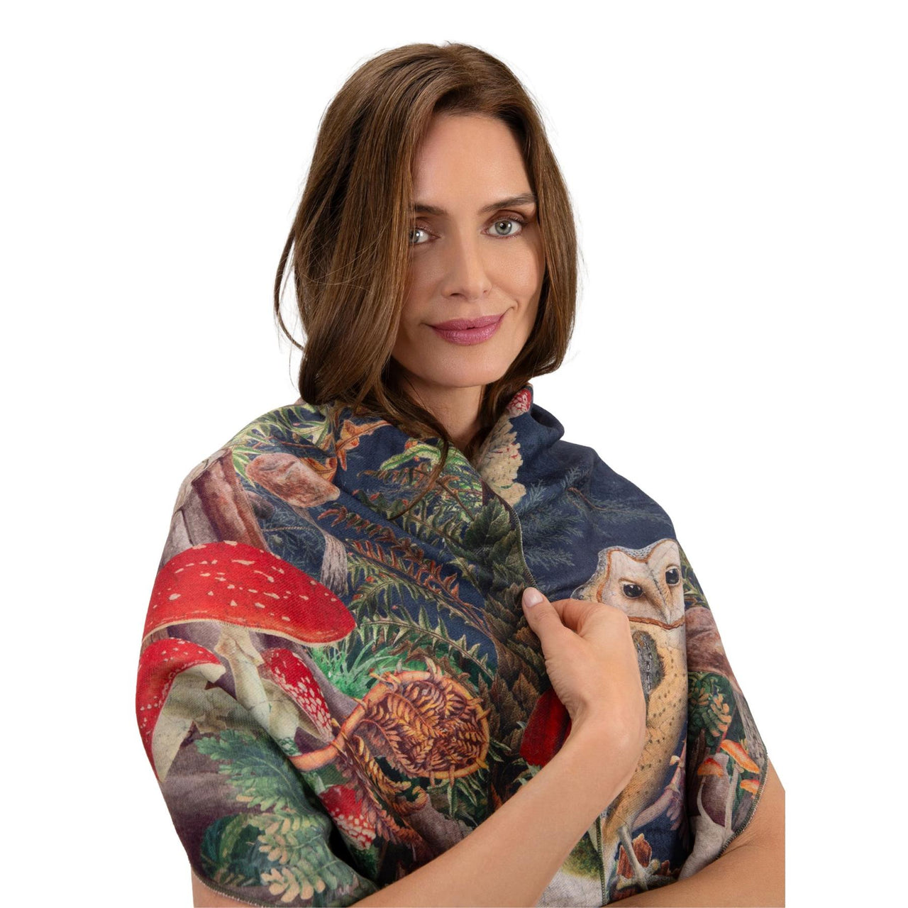 Powder Wild Woodland Owl Lux Print Scarf | Multi
