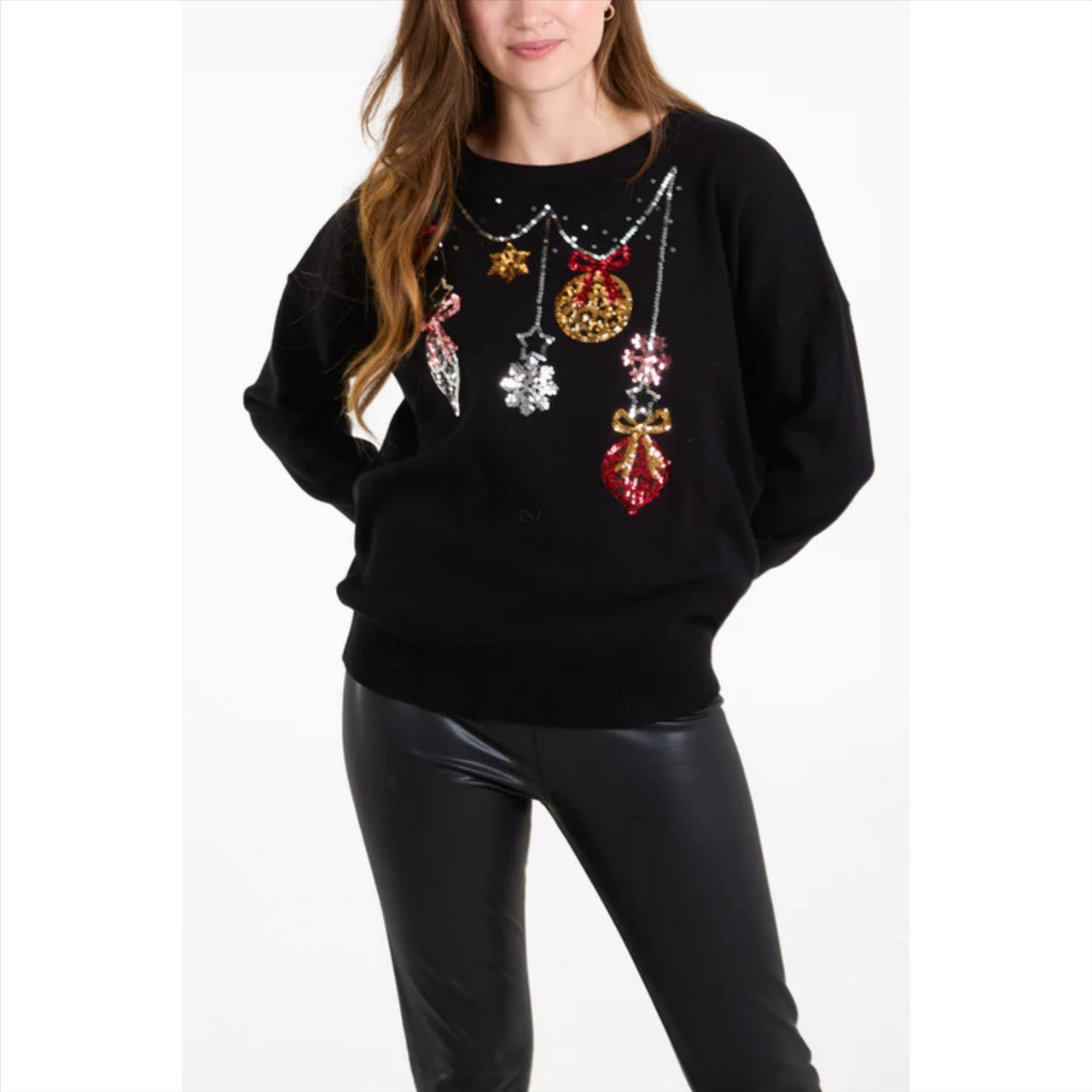 Christmas Jingle Bell Bauble Christmas Jumper | Black