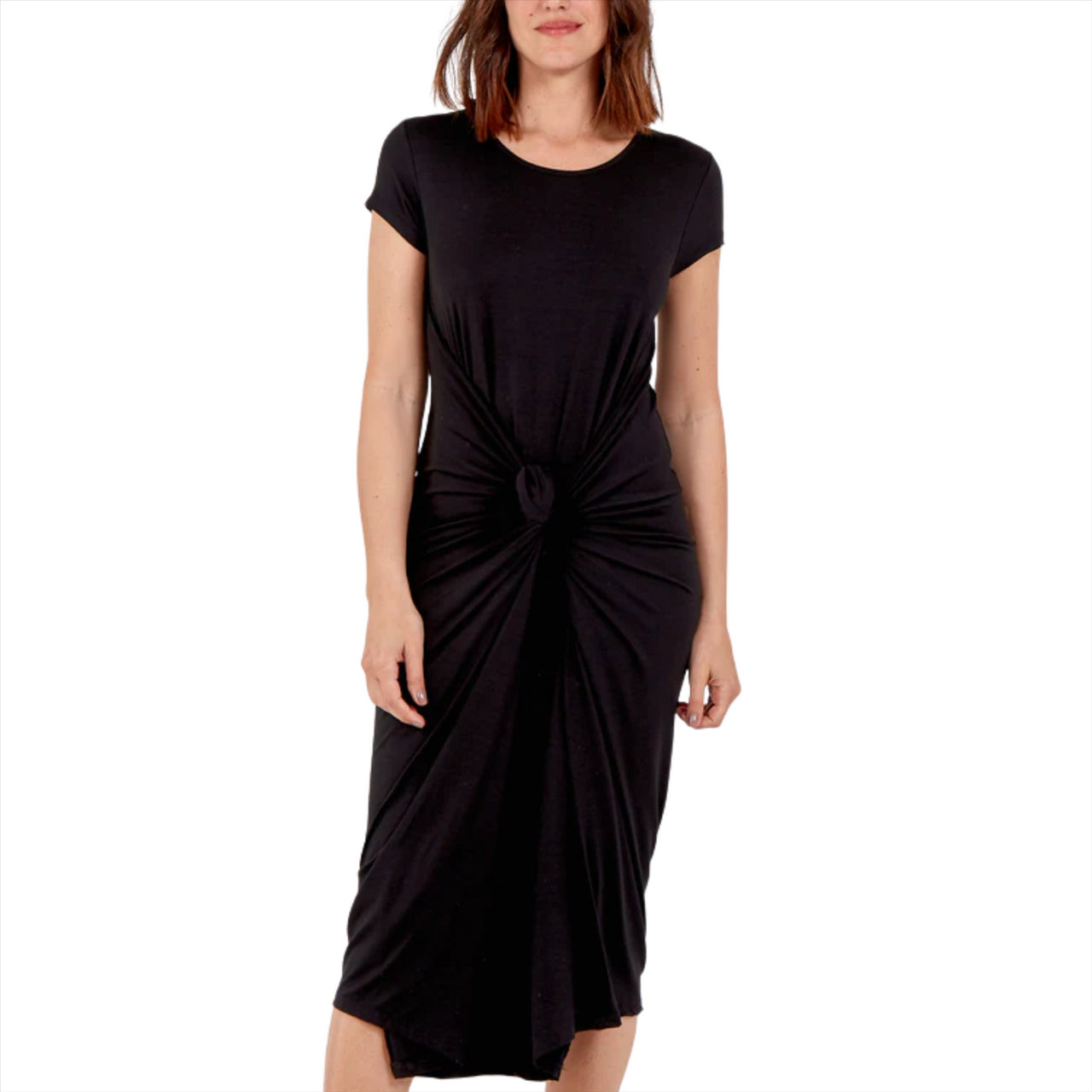Plain Cap Sleeve Parachute Dress | Black | One Size