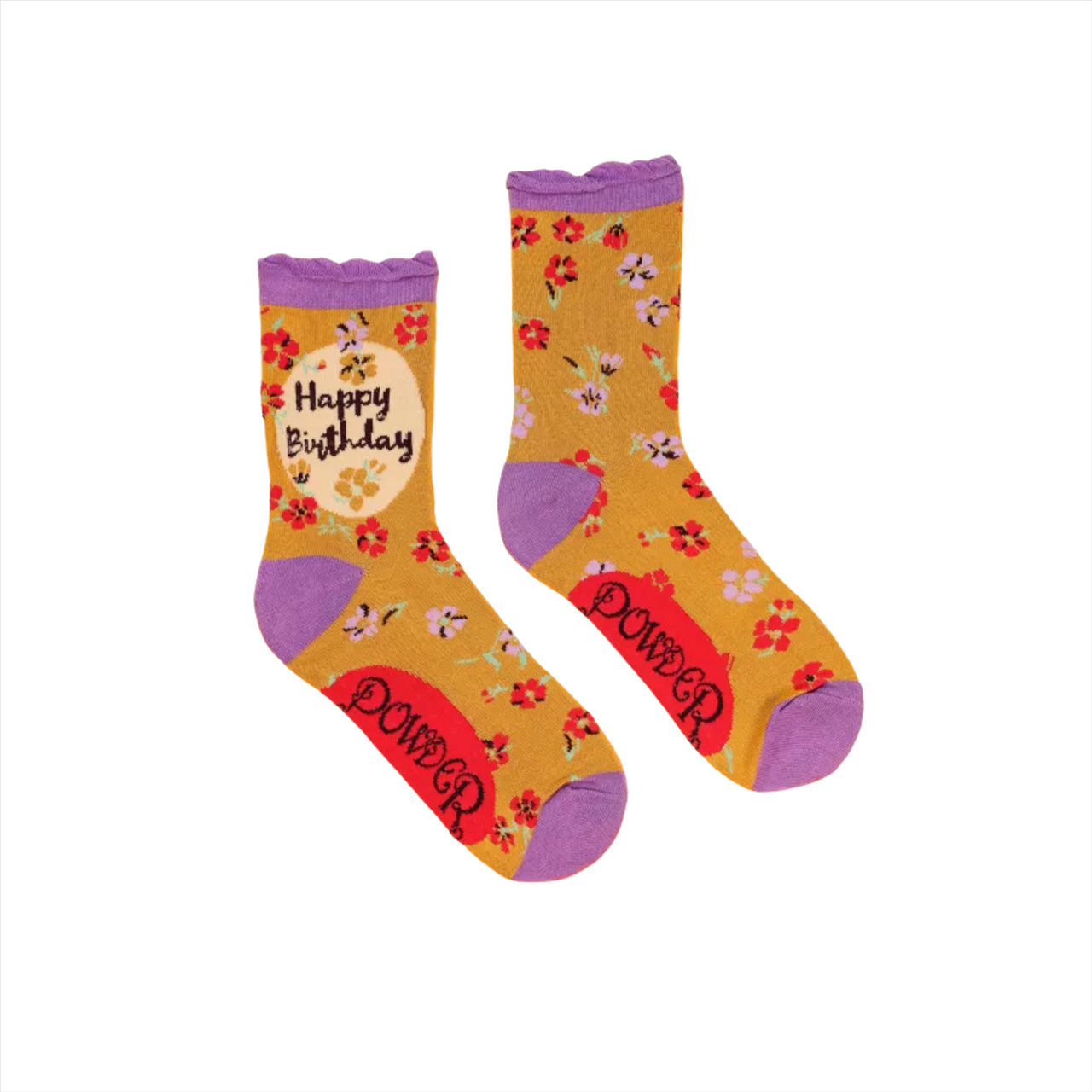 Powder Women's Ankle Socks | Happy Birthday Floral