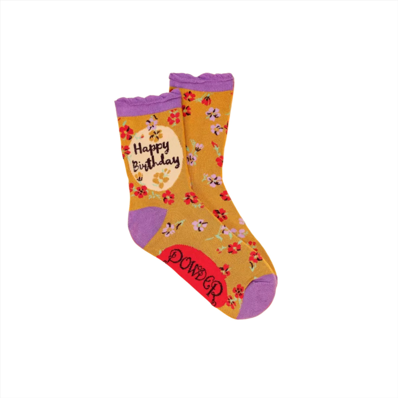 Powder Women's Ankle Socks | Happy Birthday Floral