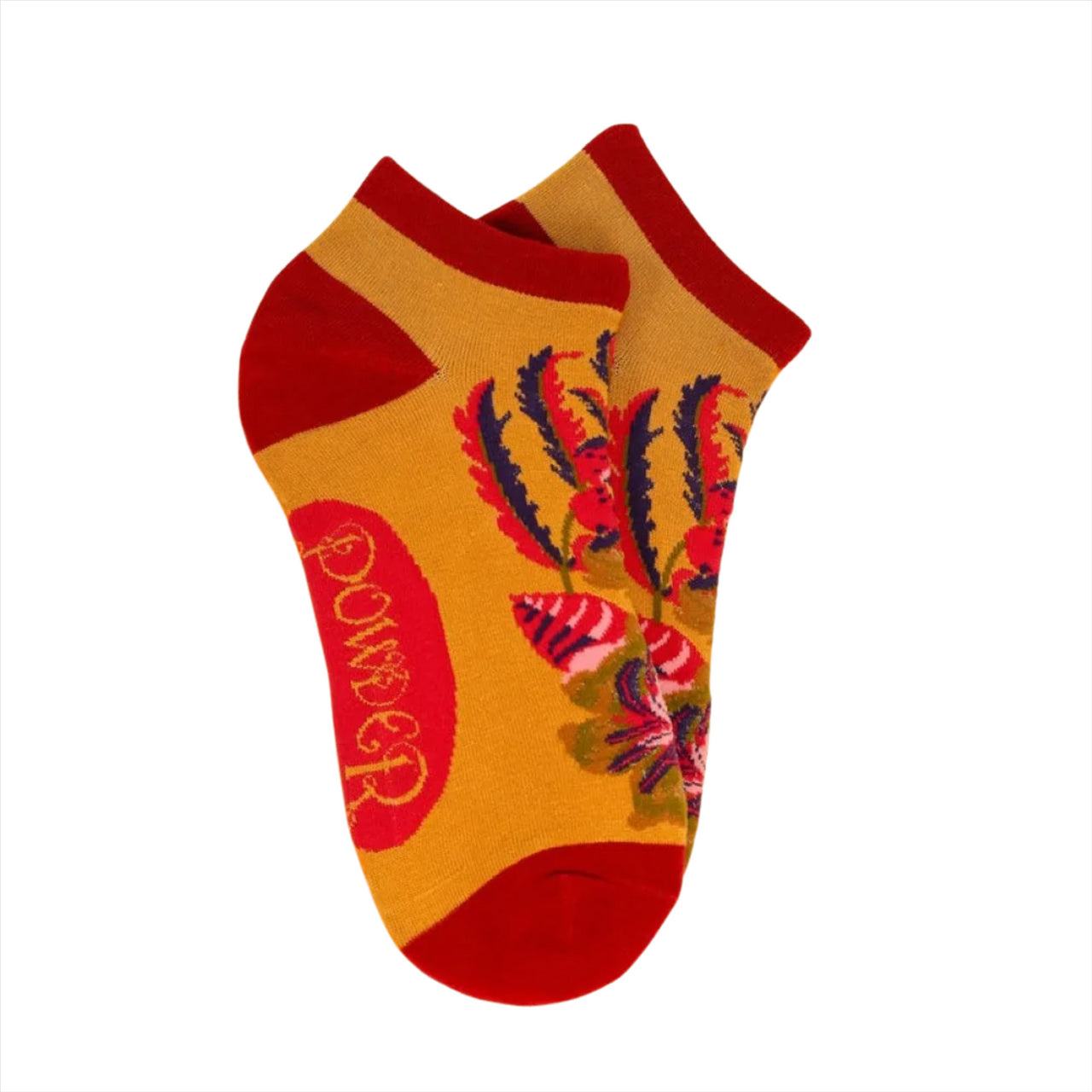 Powder Women's Trainer Socks | Fantasy Floral Mustard