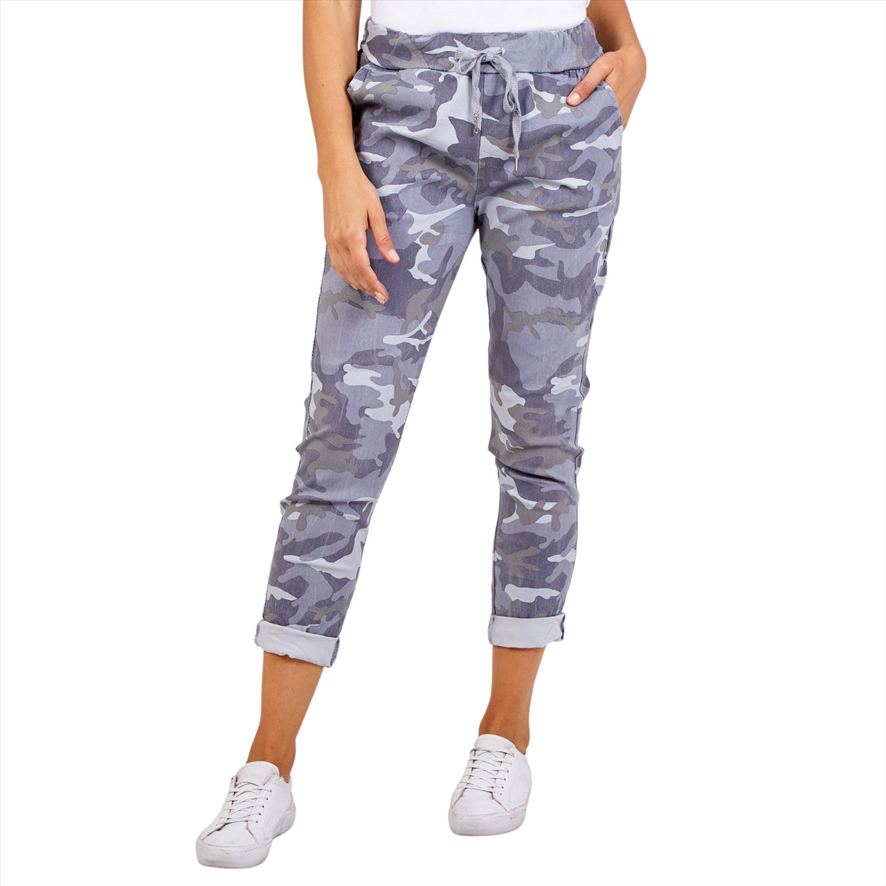Magic Pants Super Stretch Camouflage Trousers | Grey | One Size