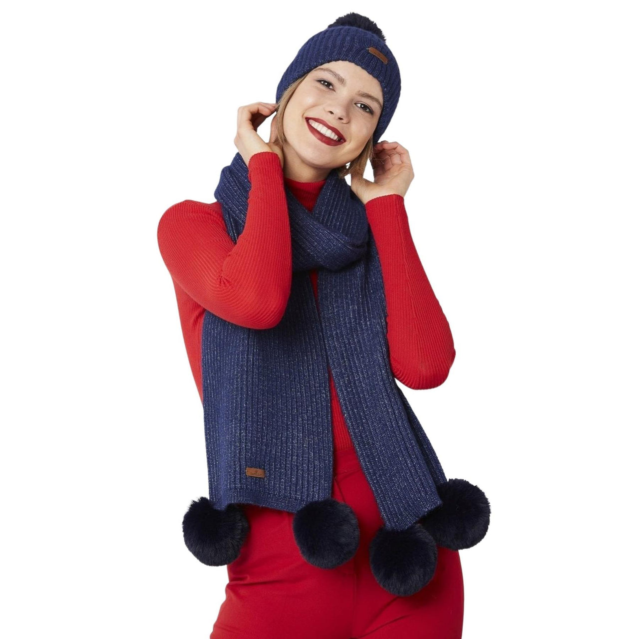 Jayley Wool Mix Bobble Hat | Navy