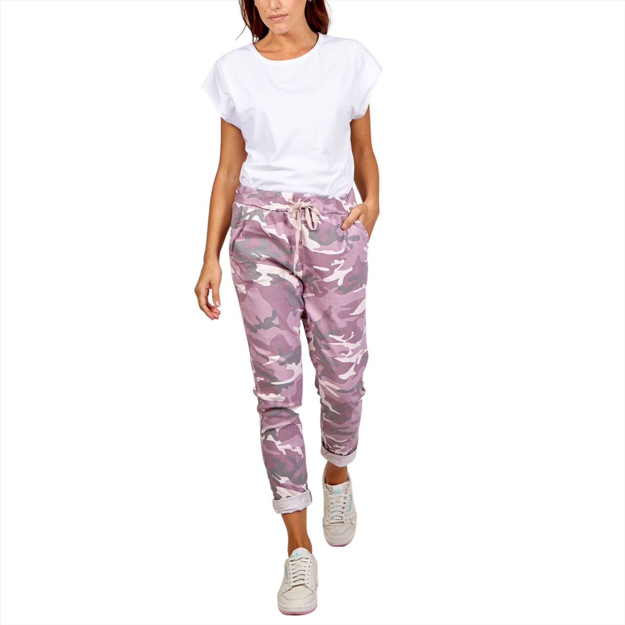 Magic Pants Super Stretch Camouflage Trousers | Pink | One Size
